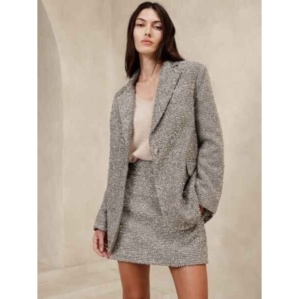 New Banana Republic Coleta Tinsel Tweed Blazer